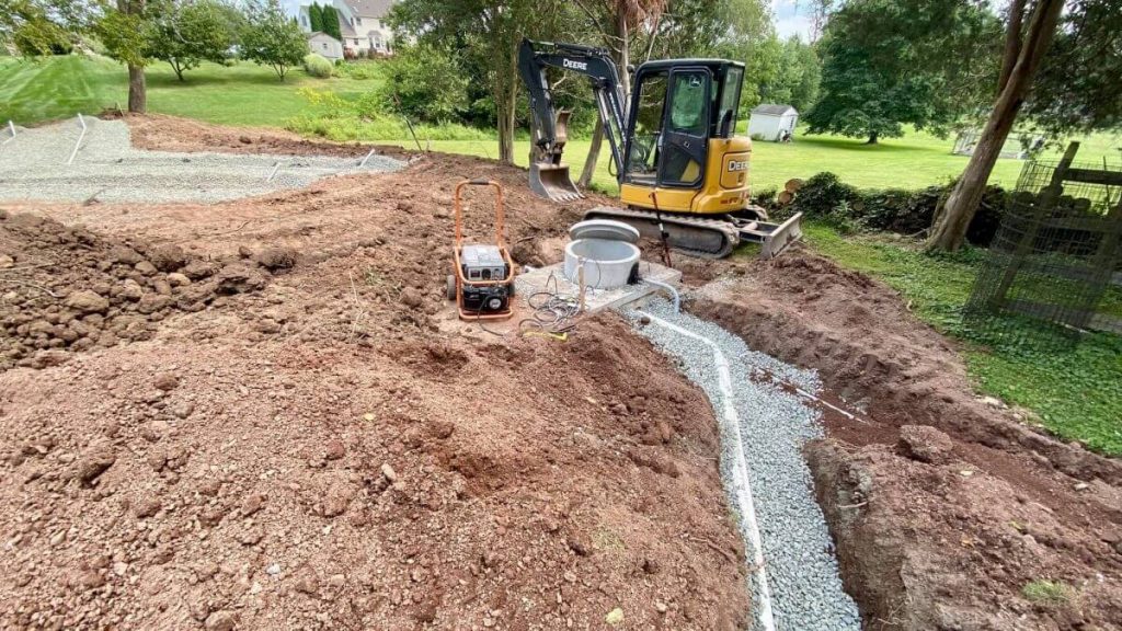 installing a septic system at a new construction site